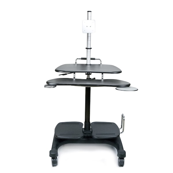 Aidata Sit/Stand Mobile PC Workstation, Black, LCD/LED Monitor Mount - LDC003P