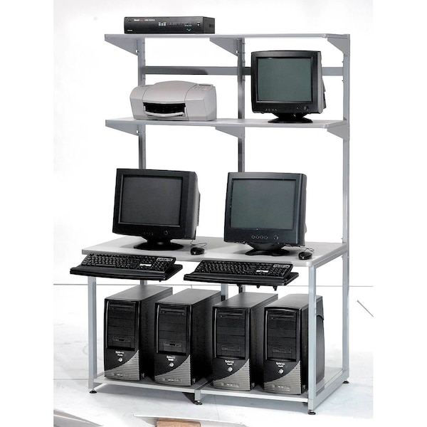 Global Industrial 48in Computer LAN Workstation, 48inW x 30inD x 74inH, Gray, Unassembled - 651318