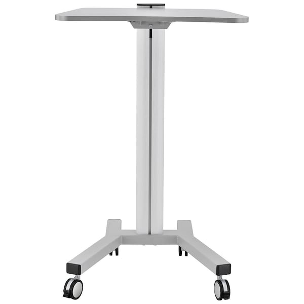 Global Industrial Mobile Height Adjustable Laptop Workstation, Aluminum/Steel, Silver - 670061