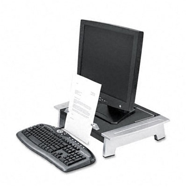 Fellowes Fellowes Office Suites Standard Monitor Riser with Copy Holder - Up to 80lb Monitor - Black - 8036601
