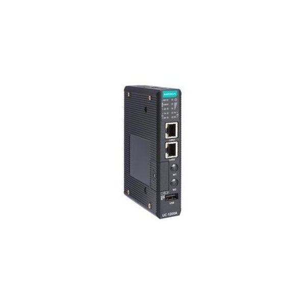 Moxa Arm-based DIN-rail industrial computer, Cortex-A53 dual-core 64-bit 1 GHz CPU, 2GB RAM, 2 - UC-1222A