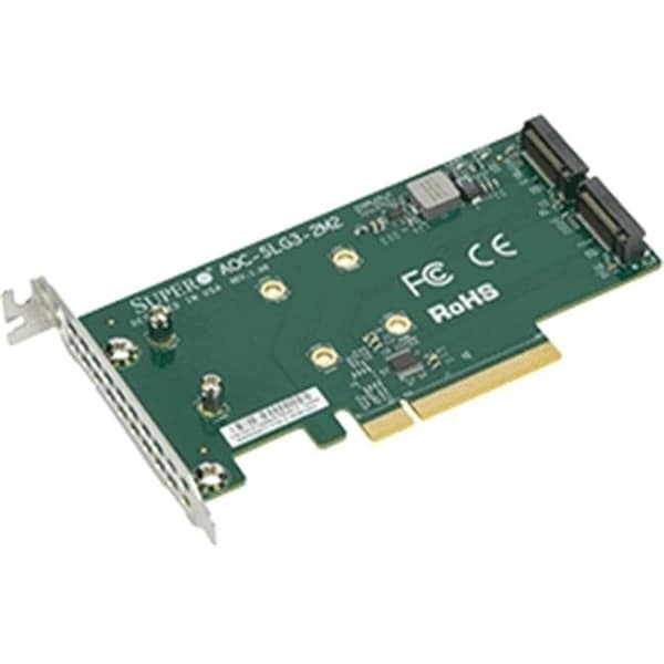 Supermicro Supermicro Low Profile, Dual NVMe M.2 SSD PCI-E Add-on Card - AOC-SLG3-2M2-O
