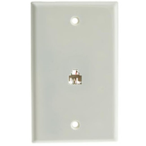 Cable Wholesale Cable Wholesale 300-204WH 2 Line Telephone RJ11 4 Conductor Wall Plate; White - 300-204WH