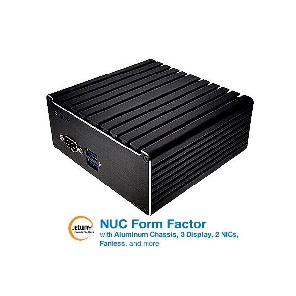 Jetway Fanless Intel Celeron N3160 SoC, 1.60GHz 2.24GHz Burst, Quad-Core - HBJC313U591Z-316R