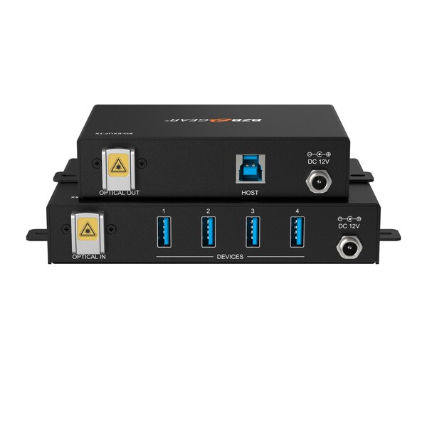 Bzbgear 4-Port USB3.1/2.0/1.1 SuperSpeed Fiber Extender up to 1000ft - BG-EXUF