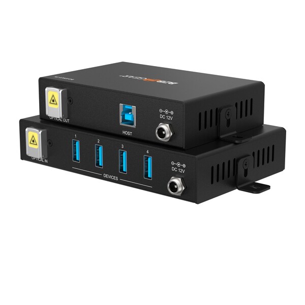 Bzbgear 4-Port USB3.1/2.0/1.1 SuperSpeed Fiber Extender up to 1000ft - BG-EXUF
