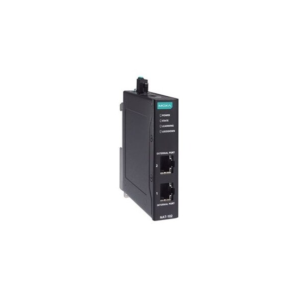 Moxa 2-port industrial Network Address Translation NAT devices, -10 to 60 Degree C operating temperatur - NAT-102