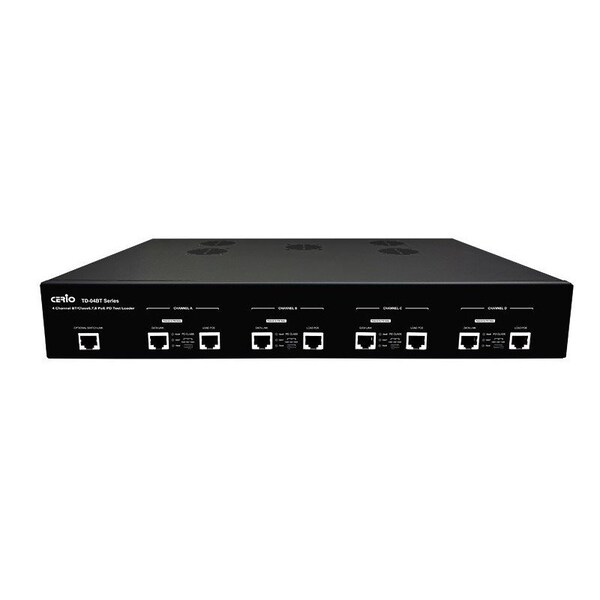 Cerio Multi Gigabit 4 Channel BT/Class6, 7, 8 PoE PD Test Loader, 19 inch/1.5U Base - TD-04BT