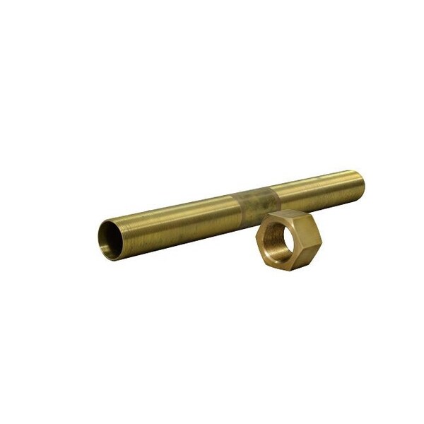 Patton Waveguide extension tube, brass, 6 in long, body thread size 1.125 in, 18 NEF, for extending - WEB-6
