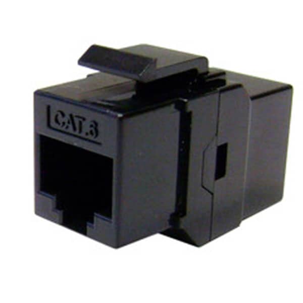 Cable Wholesale Cat 6 Keystone Inline Coupler Black RJ45 Female - 326-220BK