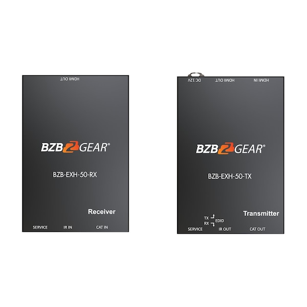 Bzbgear 4K/UHD HDR HDMI Extender Over Single Cat6/7 up to 165ft with IR and HDMI Loop Out - BZB-EXH-50