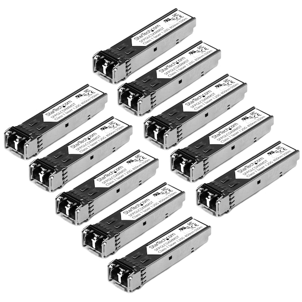 Startech.Com 10 Pack - Gb Fiber SFP - MM LC - Cisco GLC-SX-MM Compatible - GLCSXMM10PST