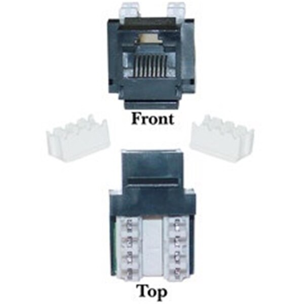 Cable Wholesale Cat5e Keystone Jack Black RJ45 Female to 110 Punch Down - 310-120BK