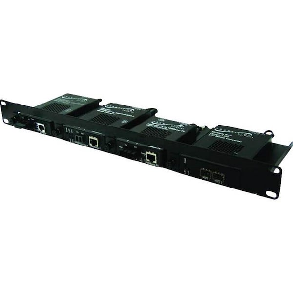 Transition Networks 4-slot Media Converter Rack Mount Shelf, 19 in. - RMS19-SA4-02