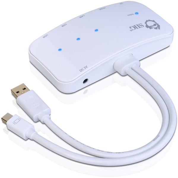 Siig MINI-DP VIDEO DOCK WITH USB 3.0 LAN HUB - WHITE EXTERNAL DOCKING STATION ADDS DI - JU-H30212-S1