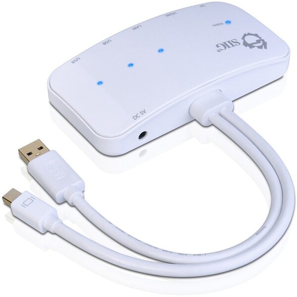 Siig MINI-DP VIDEO DOCK WITH USB 3.0 LAN HUB - WHITE EXTERNAL DOCKING STATION ADDS DI - JU-H30212-S1