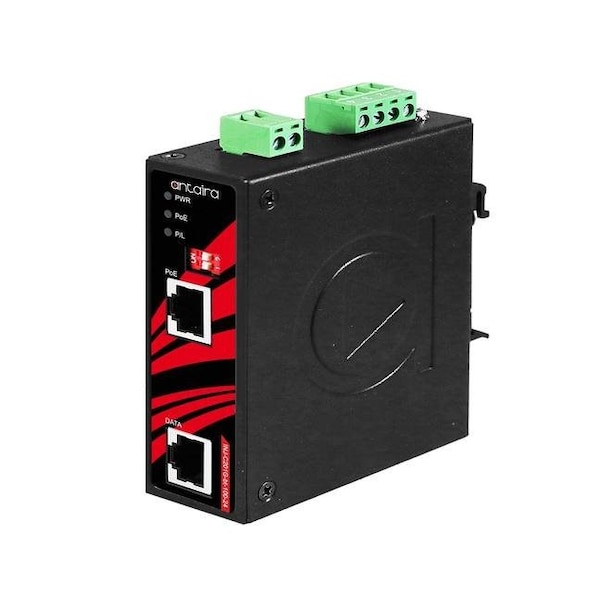 Antaira Industrial Gigabit Enhanced PoE+ Injector - 1-10/100/1000Base-TX - INJ-C201G-BT-100-24-T