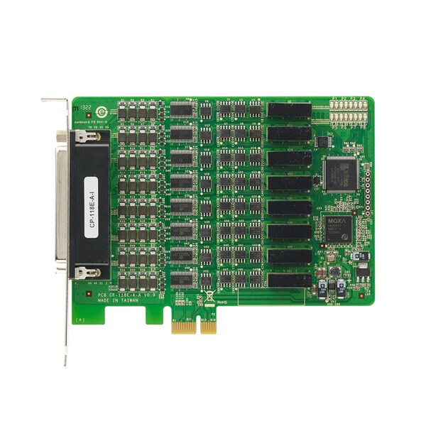 Moxa 8Port Pcie Board, W/O Cable, Rs-232/422/485, W/ Surge - CP-118E-A-I W/O CABLE