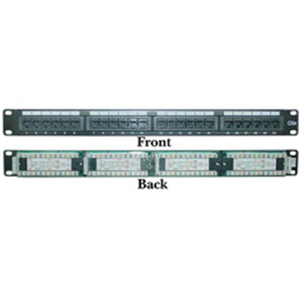Cable Wholesale CableWholesale 68PP-03024 Rackmount 24 Port Cat 5e Patch Panel  Horizontal  110 Type  568A  568B Compatible  1U - 68PP-03024