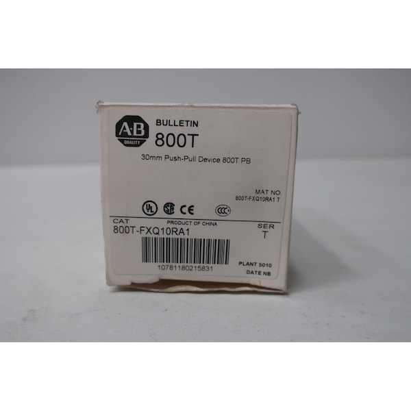 Allen Bradley 800T-FXQ10RA1: Botón de pulsar-tirar ILUMINADO de 120V-AC 120V-DC - 800T-FXQ10RA1