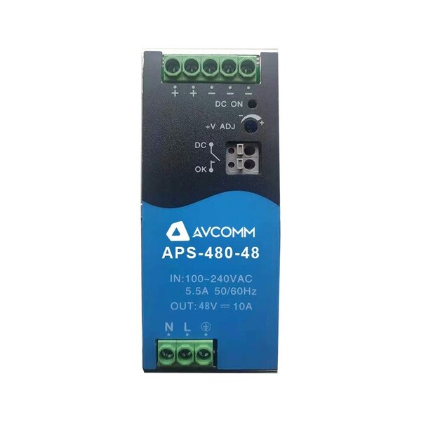 Avcomm 480W Single Output Industrial DIN Rail Power Supply - APS-480-48
