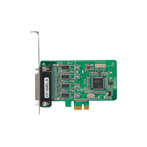 Moxa 4Port Pcie Board, W/ Db9M Cable, Rs-232, Low Profile - CP-104EL-A-DB9M