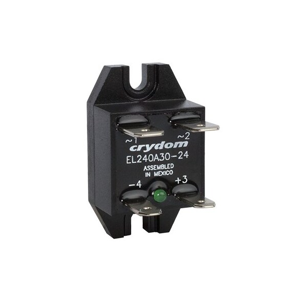 Relevadores de estado sólido Crydom - Relevador SSR de montaje industrial, montaje en panel, IP00, 280Vac/30A, 4-8Vdc In, - EL240A30R-05
