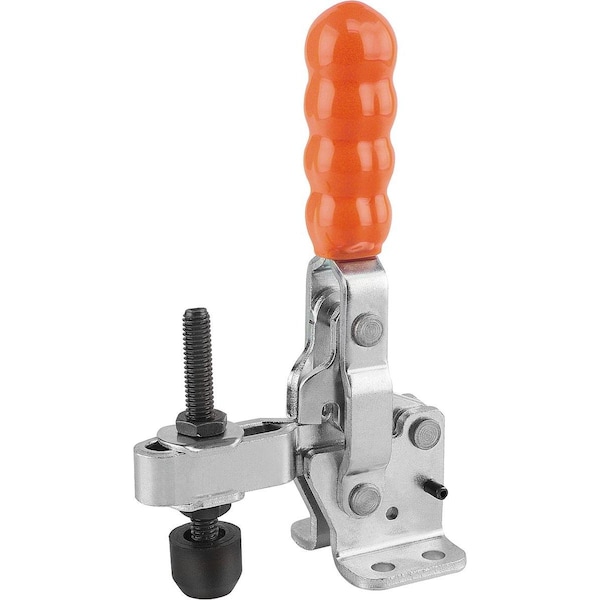 Kipp Toggle Clamp, Horizontal Foot, Standard, F2=1100, Adjustable Clamping Spind M05X35, Stainless Steel - K0058.0075N