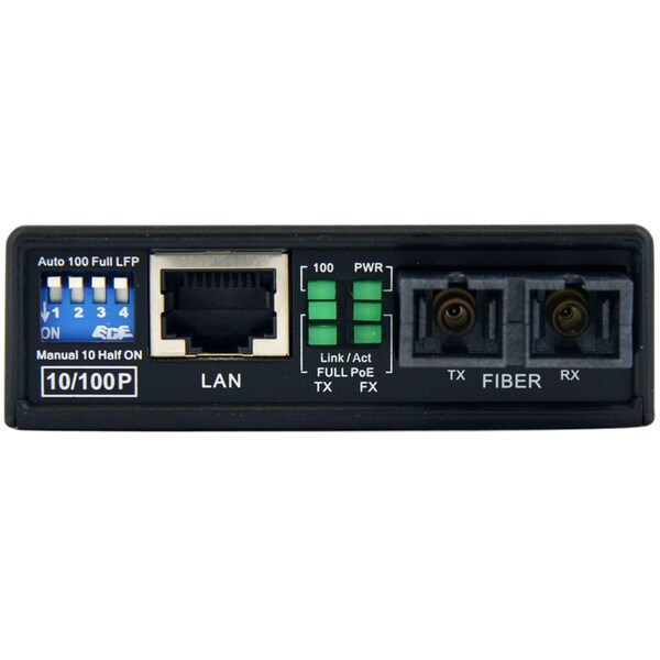 Startech.Com 10/100 MM Fiber to Ethernet Media Converter SC w/ PoE - MCM110SC2P