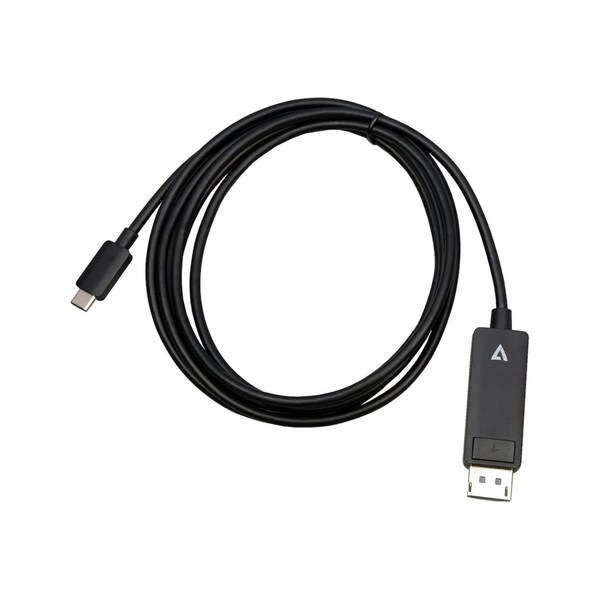 V7 USBCDP14  USB-C to DP 1.4 Cable 1 m 3.3 ft. 32.4 GBPS 8K 30HZ-4K 60HZ UHD Adapter, Black - V7USBCDP14