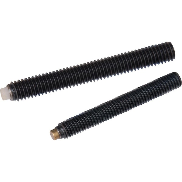 Kipp Thrust Screw M04X6, 5, Sw=2, Steel 10.9 Black Oxidized, Comp:Brass - K0389.04X65