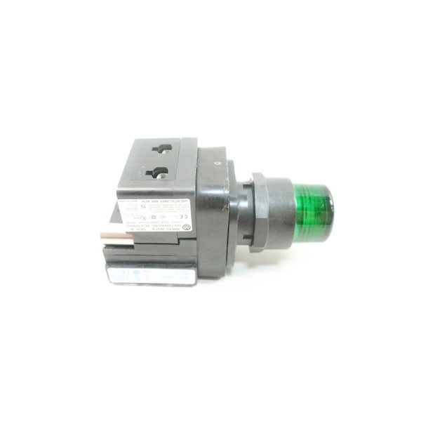 Botón pulsador iluminado verde de 12-130V CA 12-130V CC - 800H-QRBH2GA4Y de Allen Bradley.