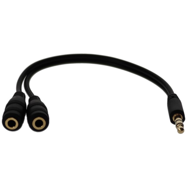 Add-On Addon 20.00Cm (8.00In) 3.5Mm Stereo Audio Male To Female Black - HSMFF