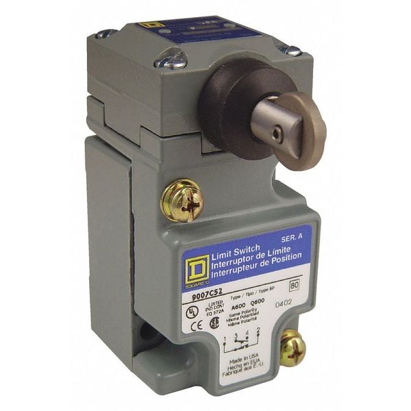 Interruptor de límite resistente Telemecanique Sensors, de émbolo y rodillo, 1NC/1NO, 10A @ 600V AC, Ubicación del actuador: Superior - 9007C52F