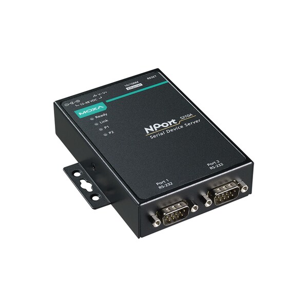 Moxa 2Port Device Server, 10/100M Eth., Rs-232, Db9 Male, 0.5Kv, Nport 5210A-T - NPORT 5210A-T