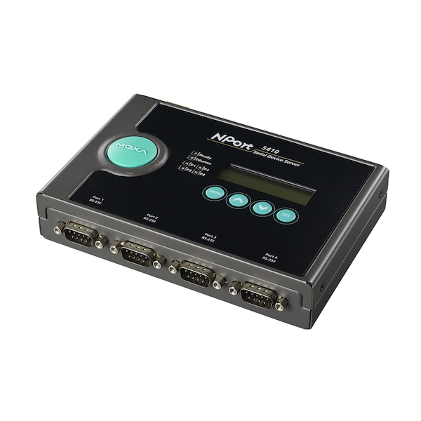 Moxa 4Port Device Server, 10/100M Eth., Rs-232, Db9 Male, 12-48 Vdc, Nport 5410 - NPORT 5410