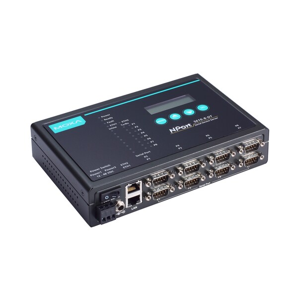 Moxa 8Ports Rs-232 Device Server W/ Db9 Male Connector, 12-48Vdc Input - NPORT 5610-8-DT
