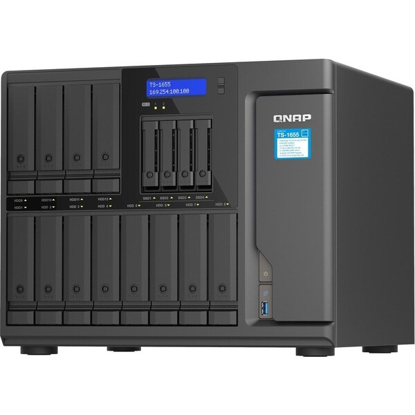 Qnap TS-1655 16-BAY HIGH-PERFORMANCE DESKTOP NAS, INTEL ATOM C5125 8C/8T 2.8GHZ - TS-1655-8G-US
