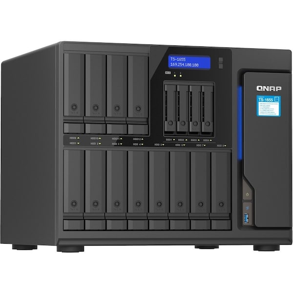 Qnap TS-1655 16-BAY HIGH-PERFORMANCE DESKTOP NAS, INTEL ATOM C5125 8C/8T 2.8GHZ - TS-1655-8G-US
