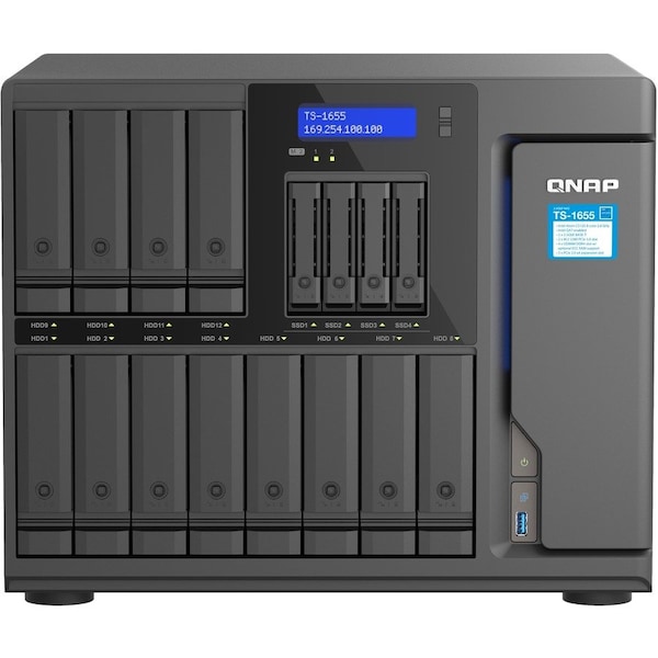 Qnap TS-1655 16-BAY HIGH-PERFORMANCE DESKTOP NAS, INTEL ATOM C5125 8C/8T 2.8GHZ - TS-1655-8G-US