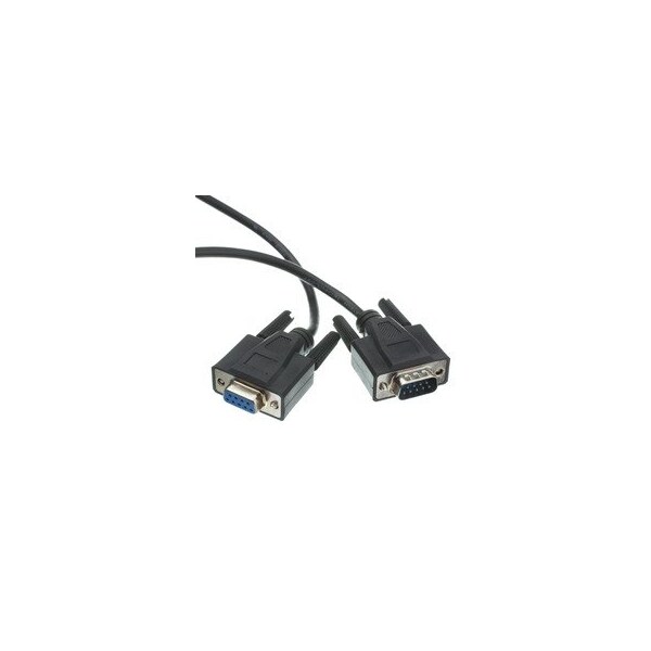 Swe-Tech 3C Serial Extension Cable, Black, DB9 Male to DB9 Female, RS-232, UL rated, 9 Conductor, 1:1, 50 foot - FWT10D1-03250BK