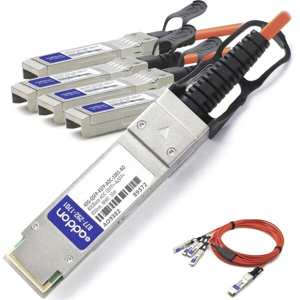 Add-On Addon Brocade (Formerly) Compatible Taa Compliant 40Gbase-Aoc Qsfp+ - 40G-QSFP-4SFP-AOC-1001-AO