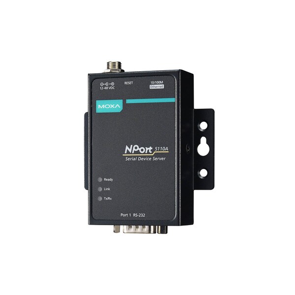 Moxa 1Port Device Server, 10/100M Eth., Rs-232, Db9 Male, 0.5Kv, Nport 5110A-T - NPORT 5110A-T