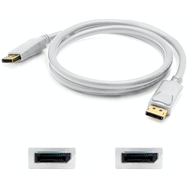 Add-On DisplayPort Male to DisplayPort Male White Cable For Resolution Up to 3840x2160 (4K UHD) - DISPLAYPORT1FW