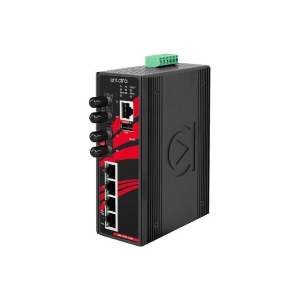 Antaira 6-Port Industrial PoE+ Managed Ethernet Switch - LMP-0602-ST-M-T-V2