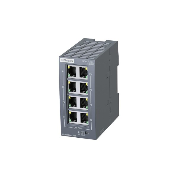 Siemens SCALANCE XB008 Unmanaged Industrial Ethernet Switch for 10/100 Mbit/s - 6GK5008-0BA10-1AB2