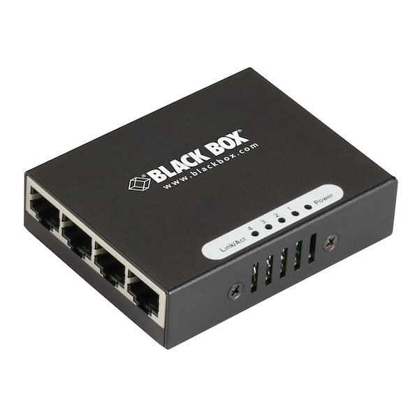 Black Box Black Box 4PT Gb SWT RJ45 - Gigabit Ethernet (1000-Mbps) Switch - (4) 10/100/1000-Mbps Copper RJ45 - LGB304A