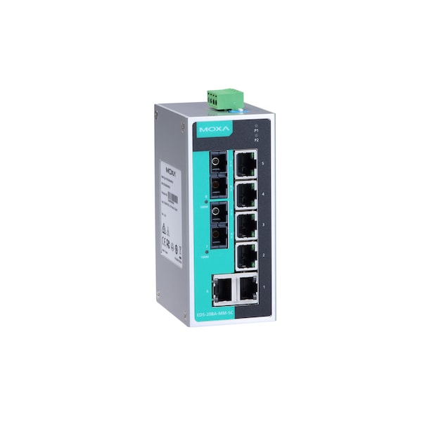 Moxa Unmgd Eth. Swtch W/ 6 10/100Baset(X)Ports, M1Eds208Ammsc - EDS-208A-MM-SC