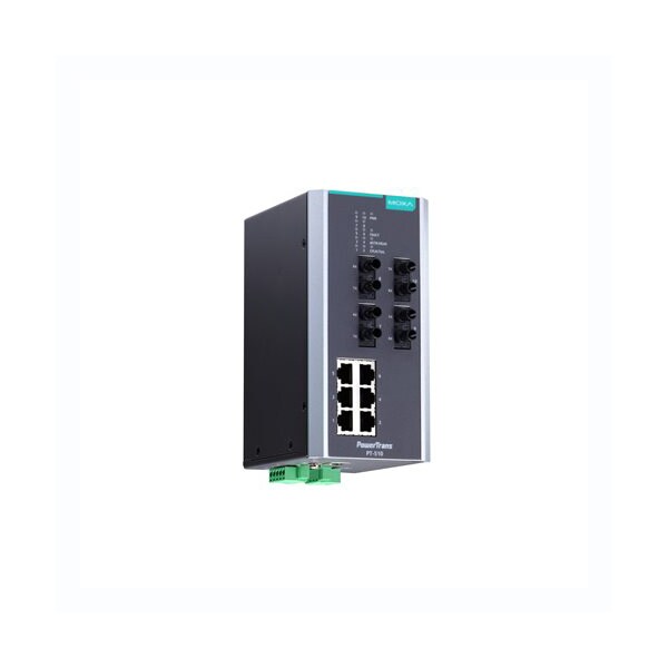 Moxa Iec 61850-3 Mgd Eth. Swtch W/ 6 10/100Baset(X)Ports, Pt-510-4M-St-24 - PT-510-4M-ST-24