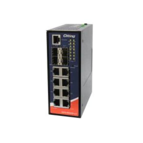 Oring Networking 12-port managed PoE switch; 8GE/PSE + 4 100/1000 SFP socket, non-IEEE 1588, 24V - IGPS-9084GP-LA-24V
